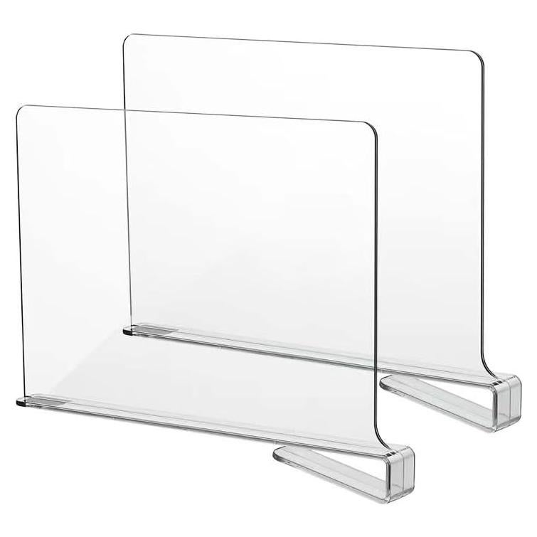 Divisor de Estante de Acrílico LikeU - 2 PCS, 30.48x20.32 cm