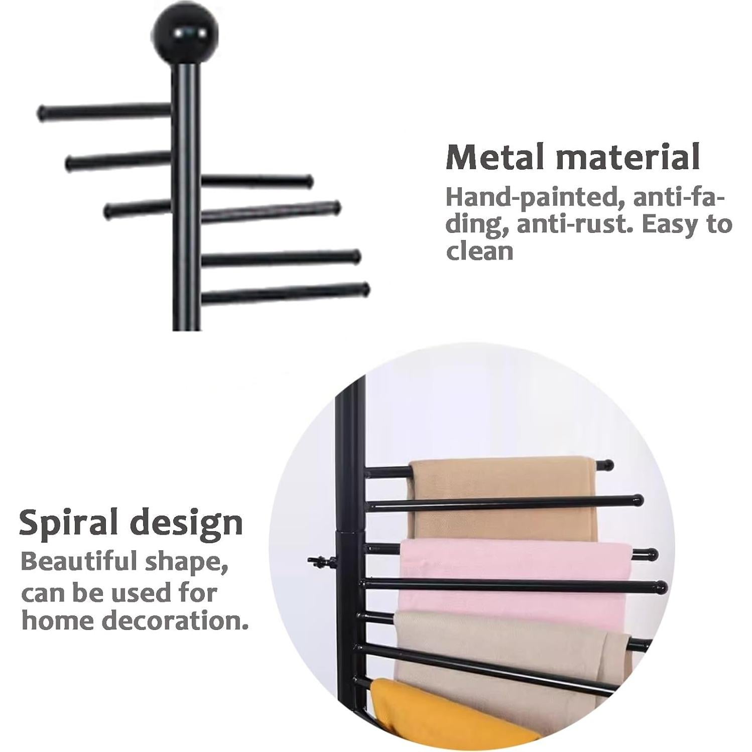 Soporte de Exhibición de Bufandas XIMSPHY 42x170cm Negro