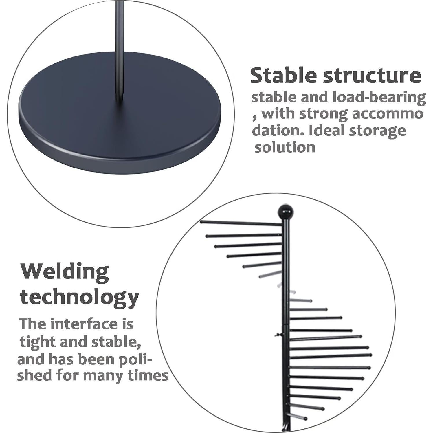 Soporte de Exhibición de Bufandas XIMSPHY 42x170cm Negro