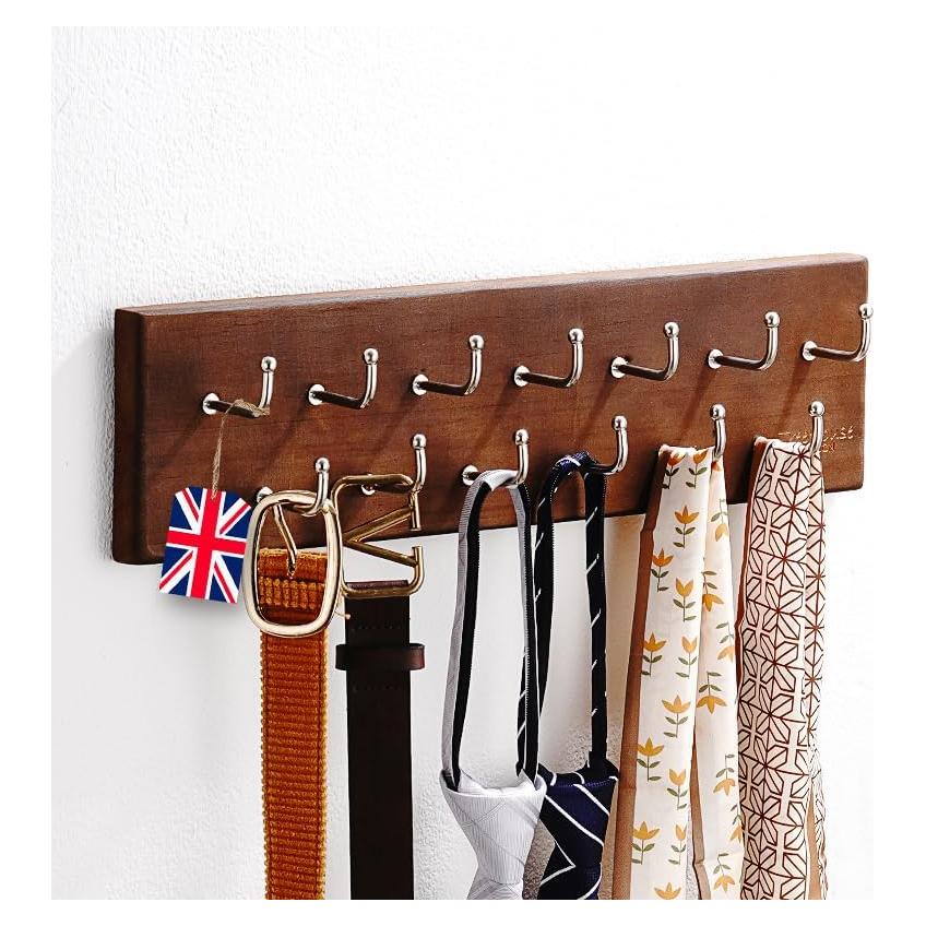 Organizador de Cinturones Treehouse London, Madera Nuez, 28 Cinturones