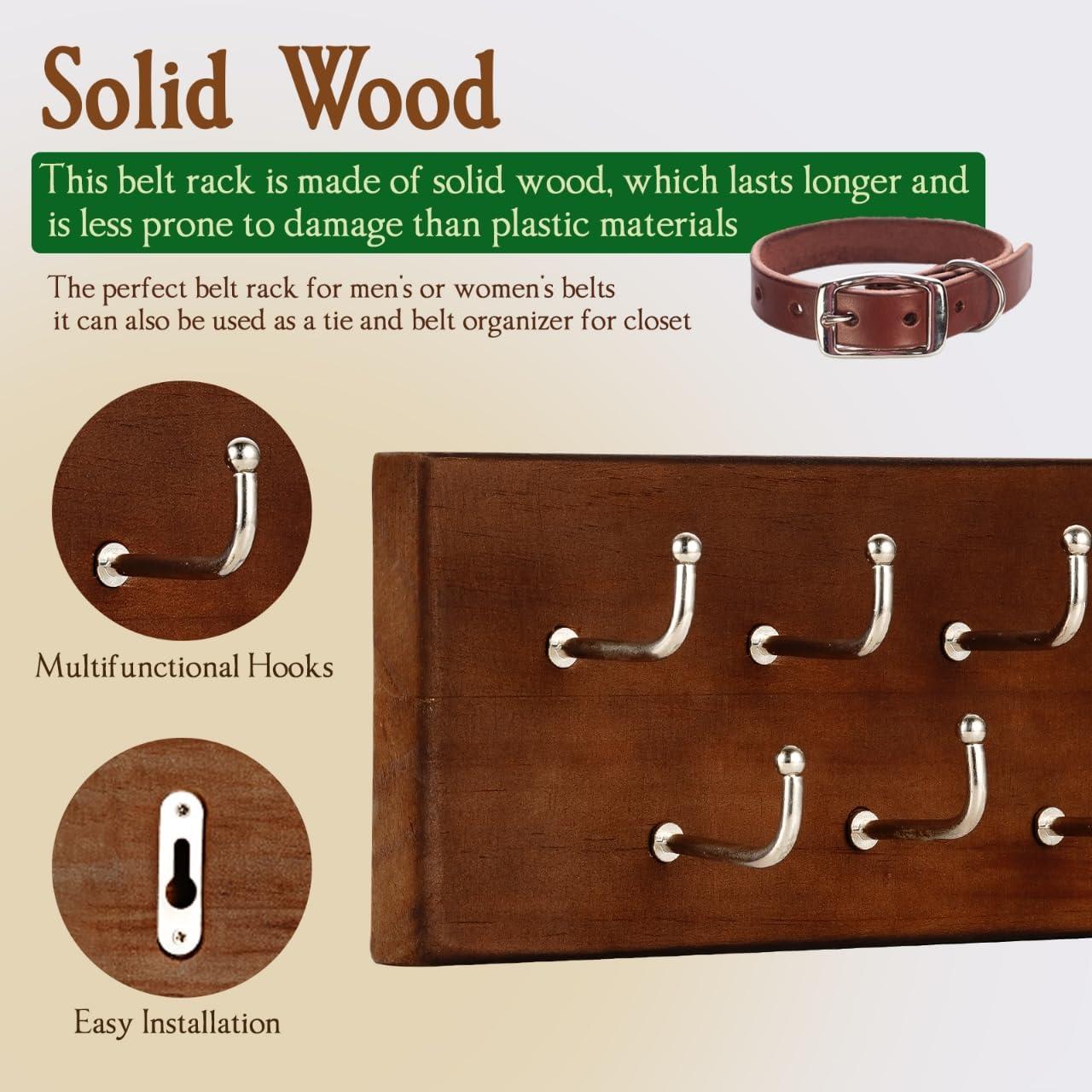 Organizador de Cinturones Treehouse London, Madera Nuez, 28 Cinturones