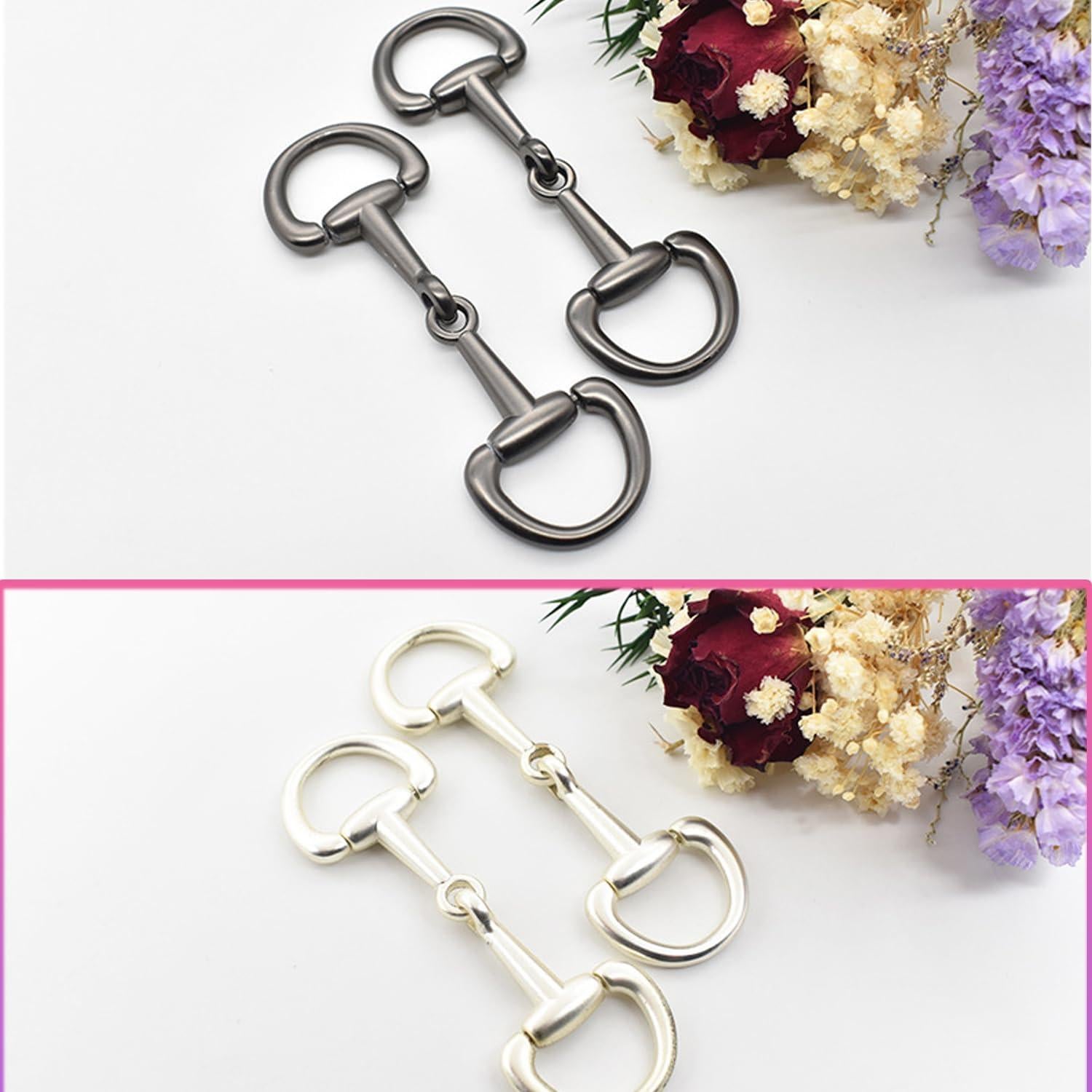 YLYSLFC 2Pcs Simple and Elegant Horsebit Silk Scarf Buckle Ring Scarf Rings for Women