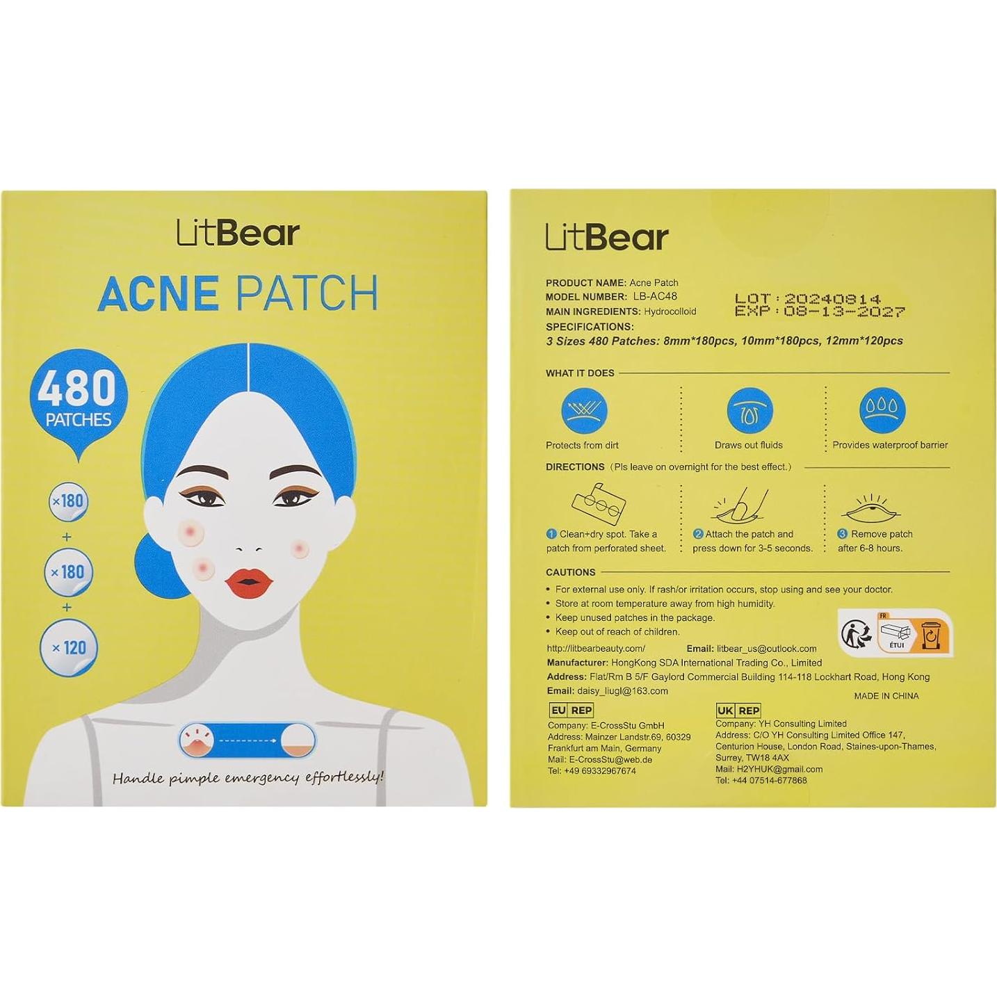 Parches para Granos LitBear - 480 Parches Hidrocoloides