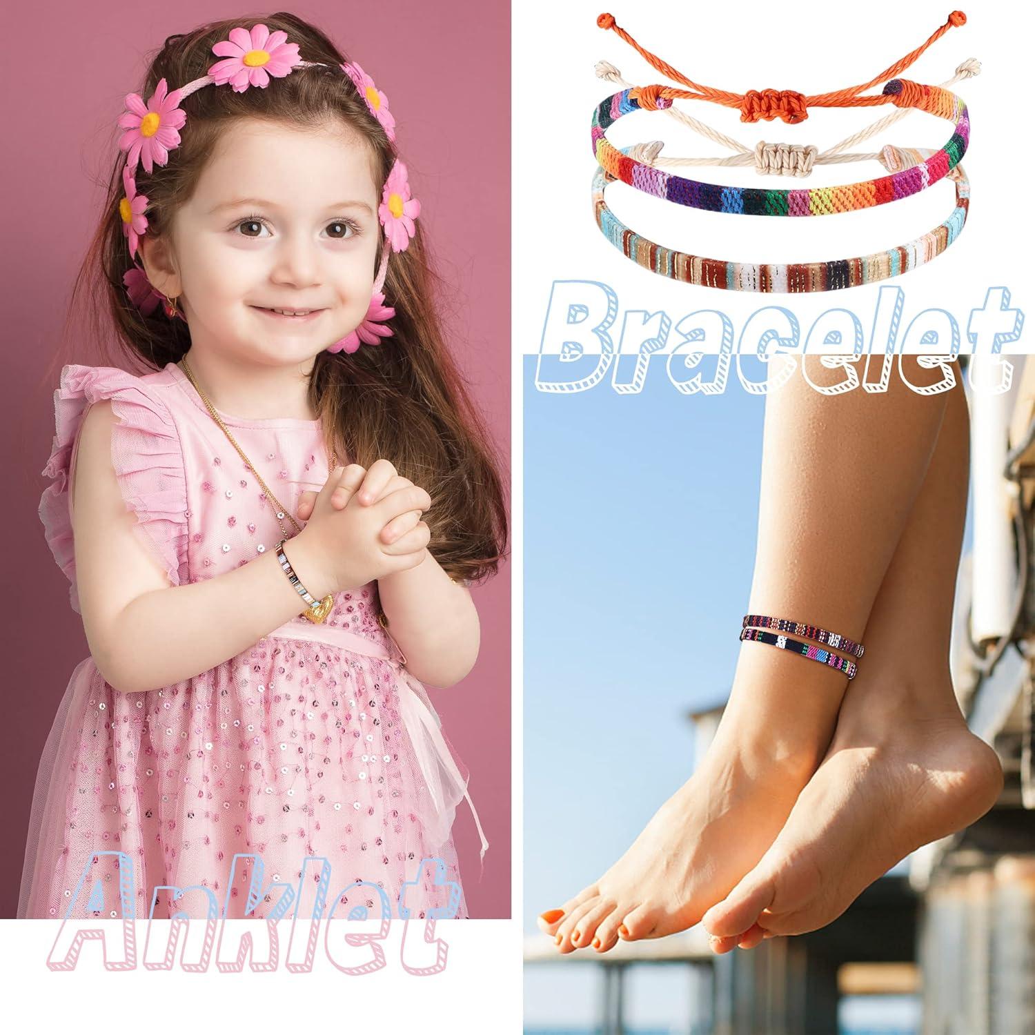 Florideco 24 Pulseras Boho Surfista Ajustables para Tobillo
