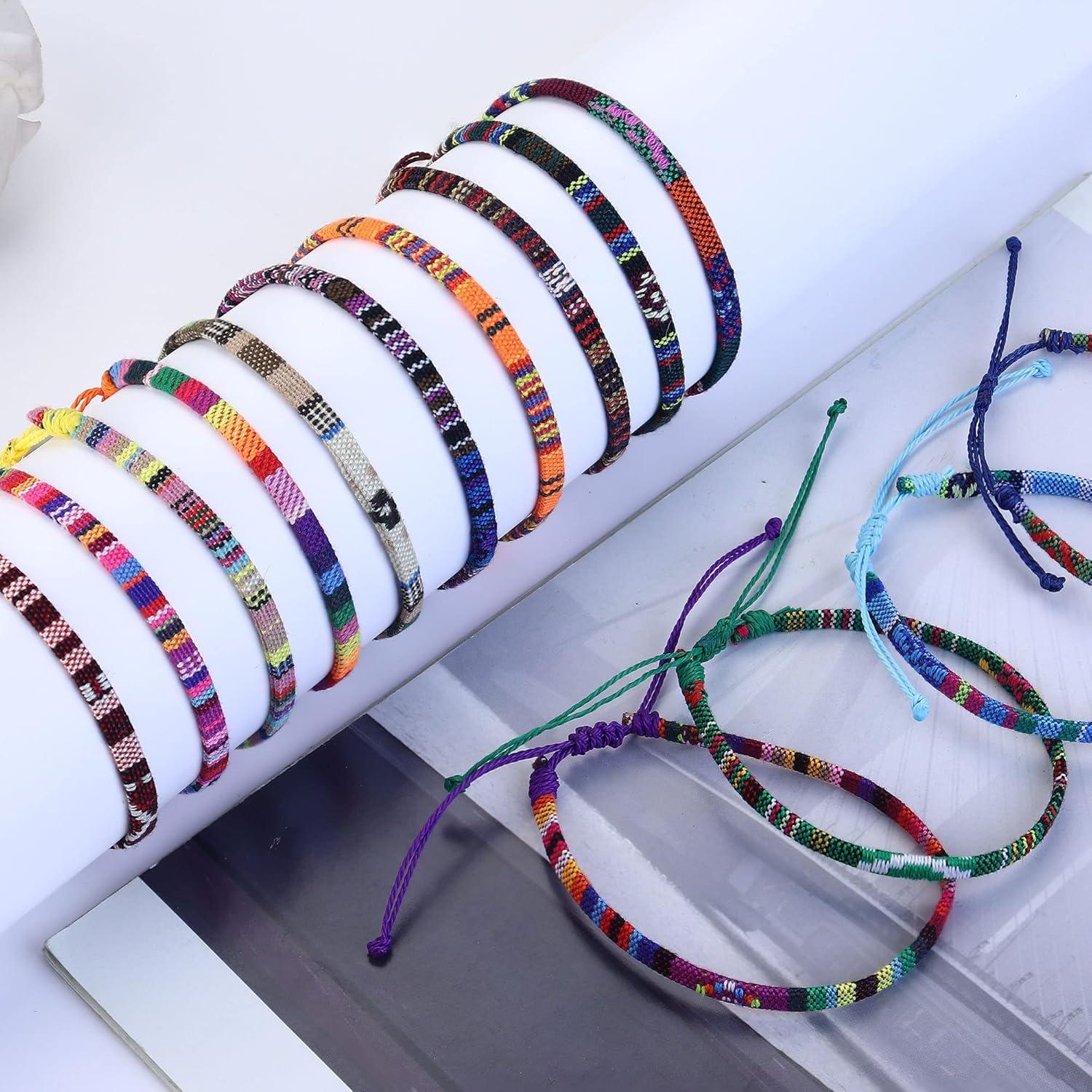 Florideco 24 Pulseras Boho Surfista Ajustables para Tobillo