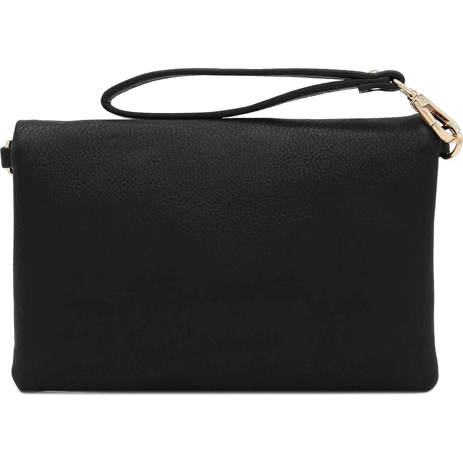 Bolso de mano negro FashionPuzzle con cadena y cremallera
