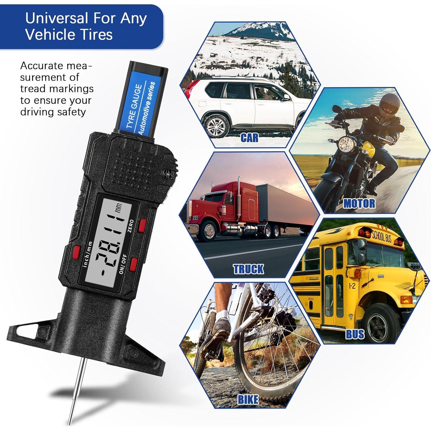 Medidor de Profundidad de Banda de Rodadura Digital Frienda - 3 Piezas