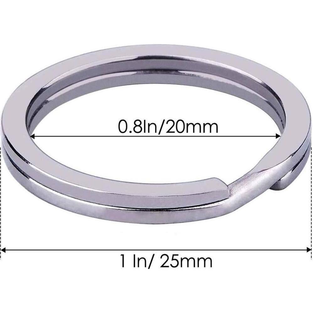 KINGFOREST 50 Anillos de Llave de Metal 25mm Plateados Duraderos