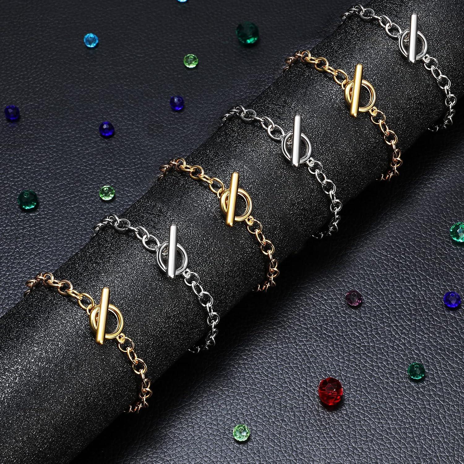 30 Cadenas de Pulsera con Cierre de Palanca Hicarer - Oro y Plata