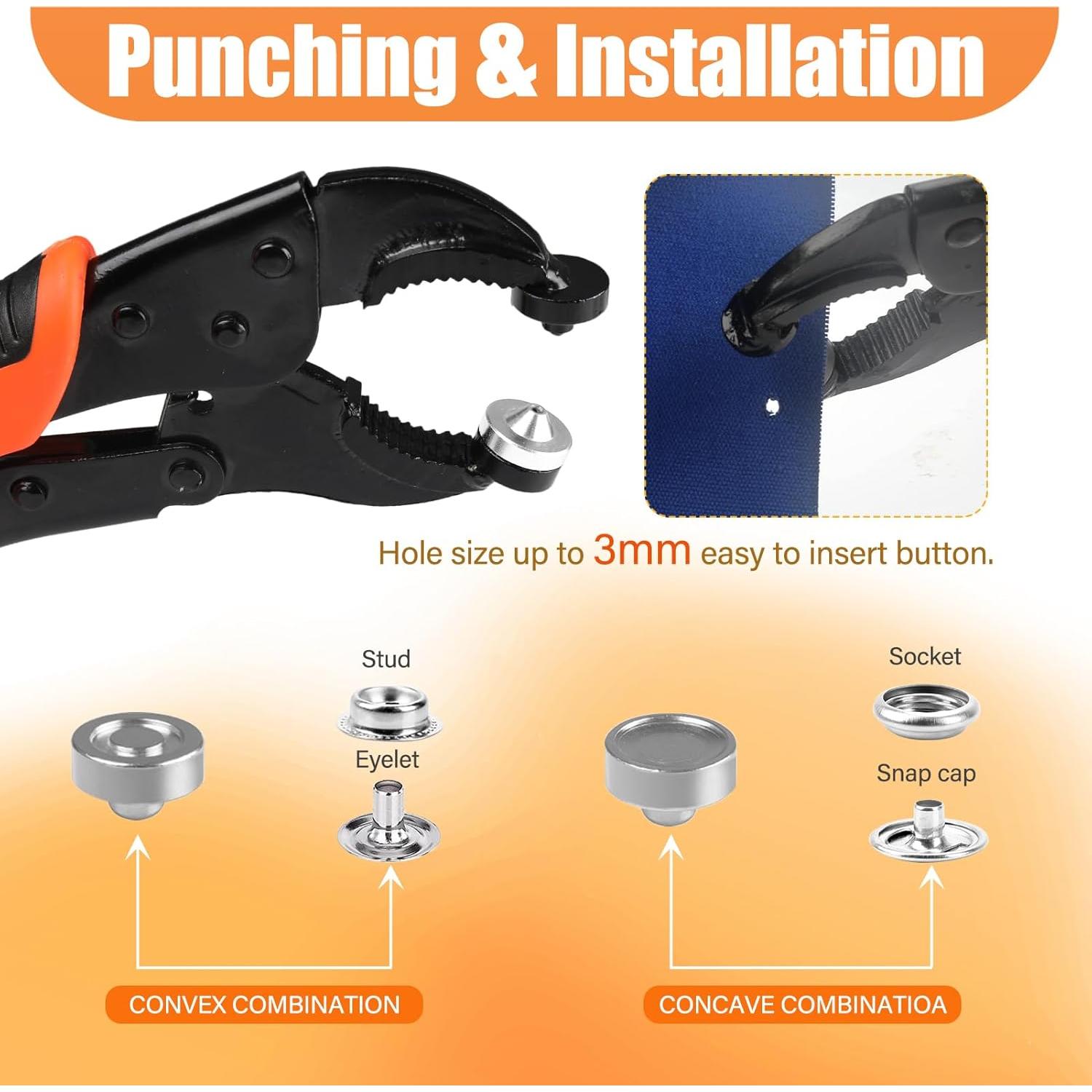 Kit de Herramientas de Botones a Presión NVAAV 60 Piezas