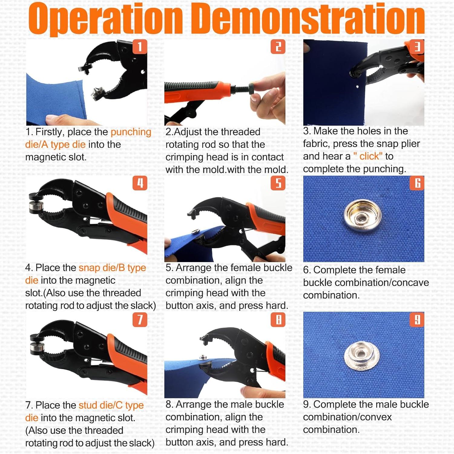 Kit de Herramientas de Botones a Presión NVAAV 60 Piezas