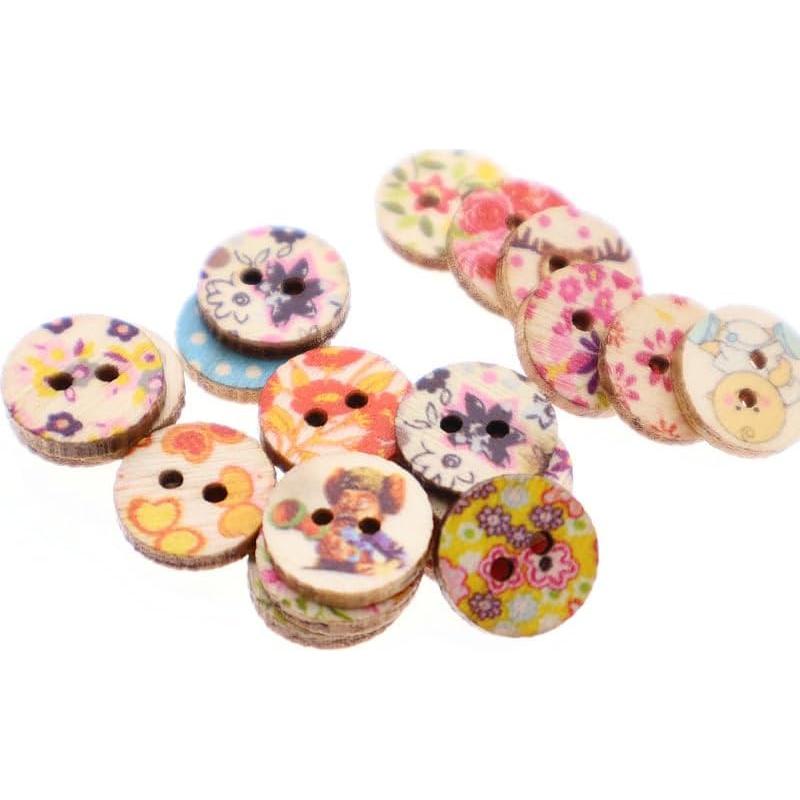 200 Botones de Madera Mixtos YIGUANXIN 12.5mm para Manualidades