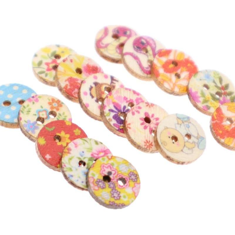 200 Botones de Madera Mixtos YIGUANXIN 12.5mm para Manualidades