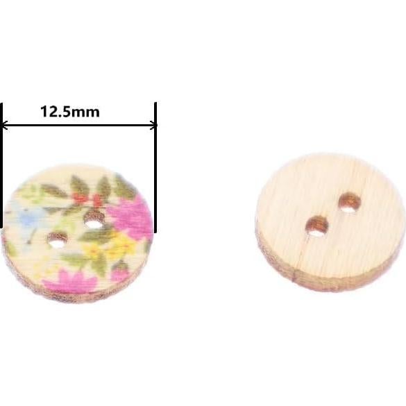 200 Botones de Madera Mixtos YIGUANXIN 12.5mm para Manualidades