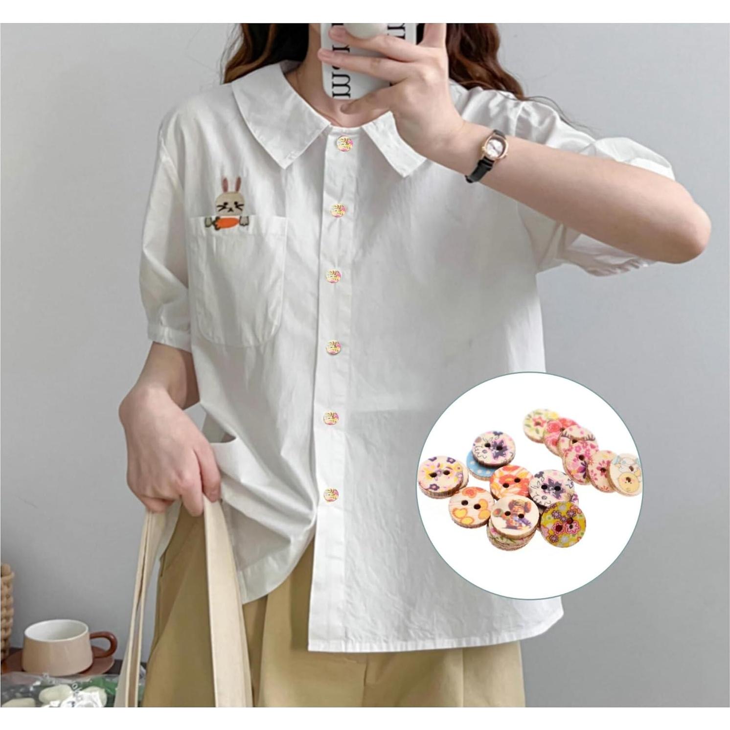 200 Botones de Madera Mixtos YIGUANXIN 12.5mm para Manualidades