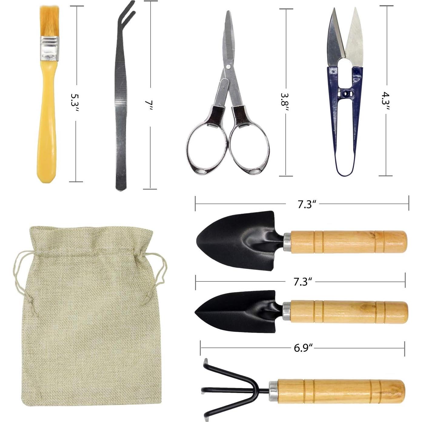 Set de Herramientas para Bonsai FALIDI 8 Piezas Mini Jardinería