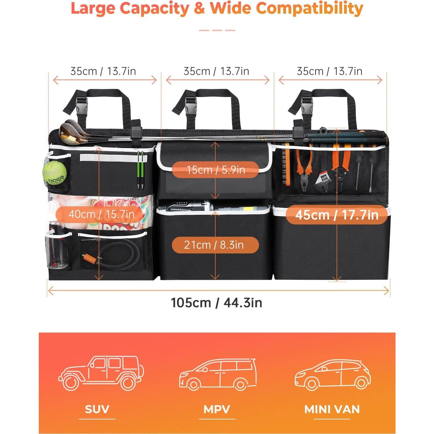 Organizador de Maletero Colgante Oasser 10 Bolsillos 105.2x45cm