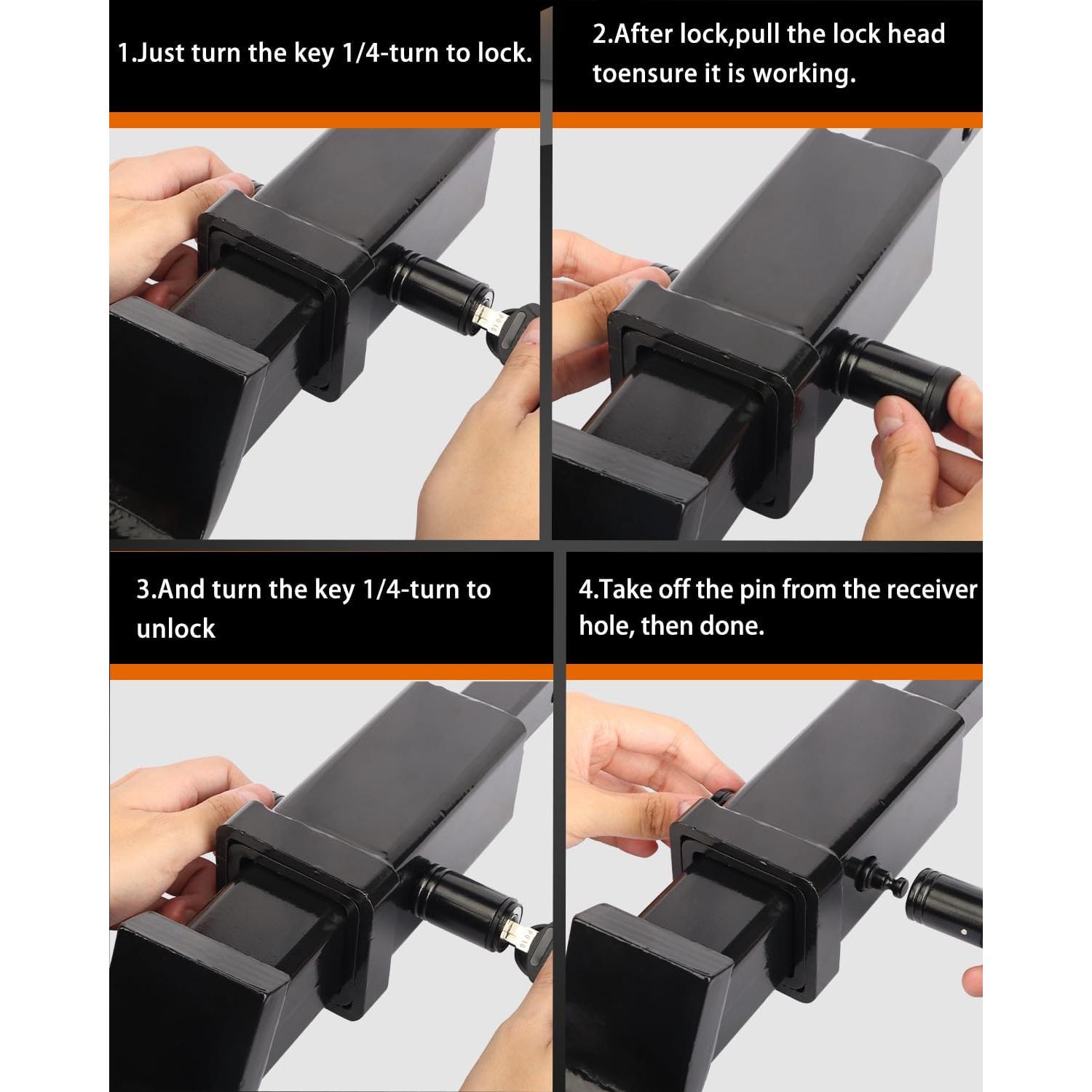 Cerradura de enganche de remolque METOWARE 1.59 cm negro