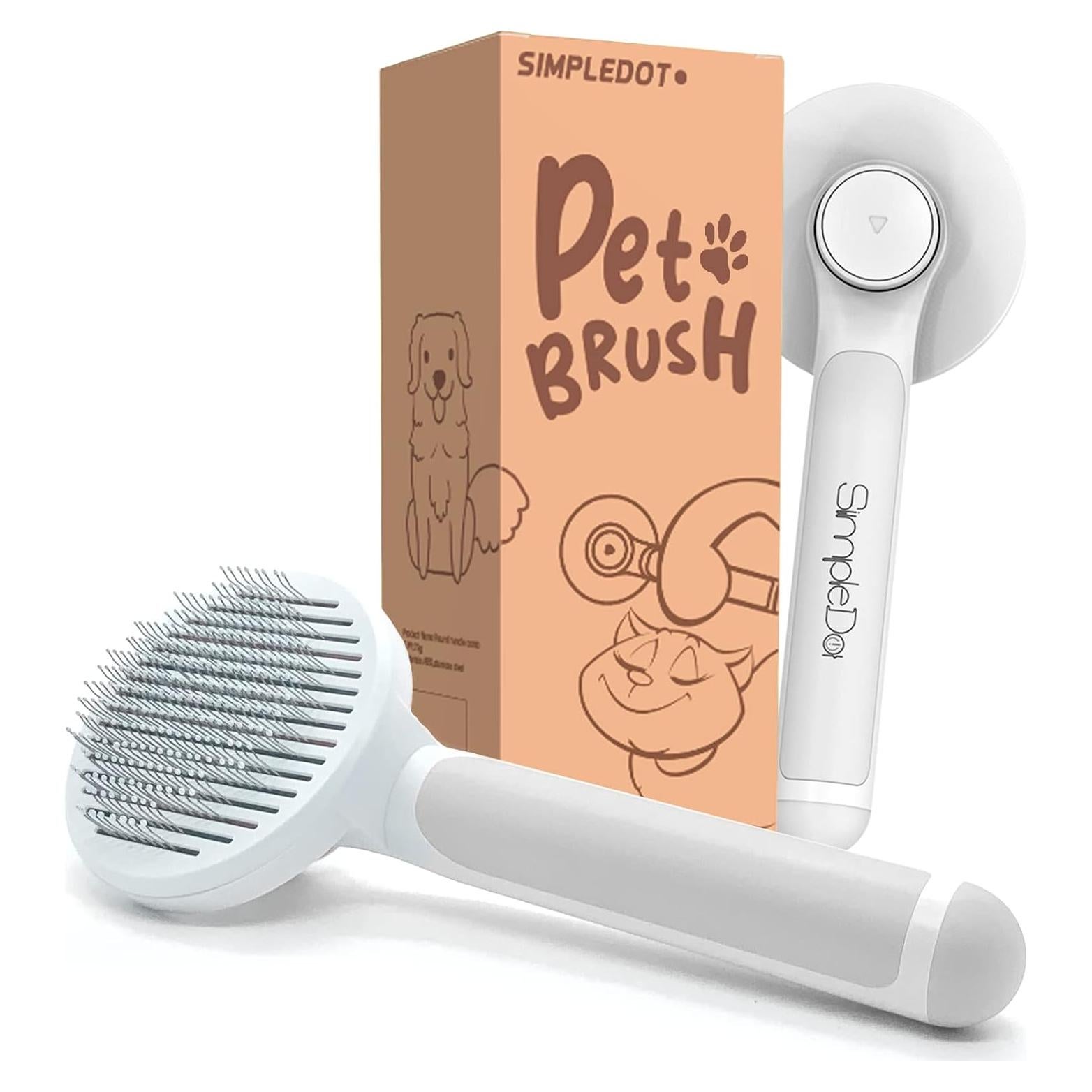 Cepillo Autolimpiante para Perros y Gatos SimpleDot - Gris