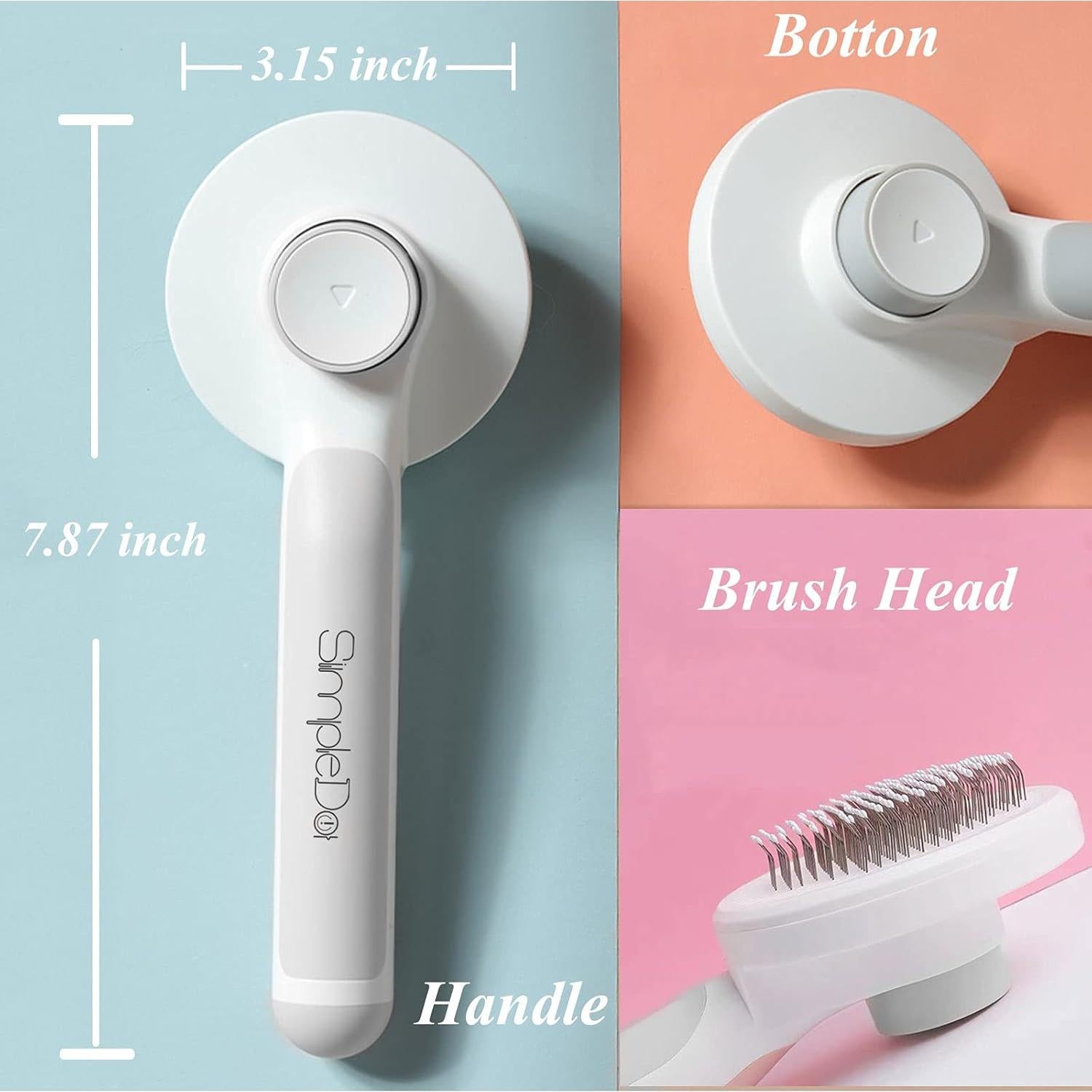 Cepillo Autolimpiante para Perros y Gatos SimpleDot - Gris