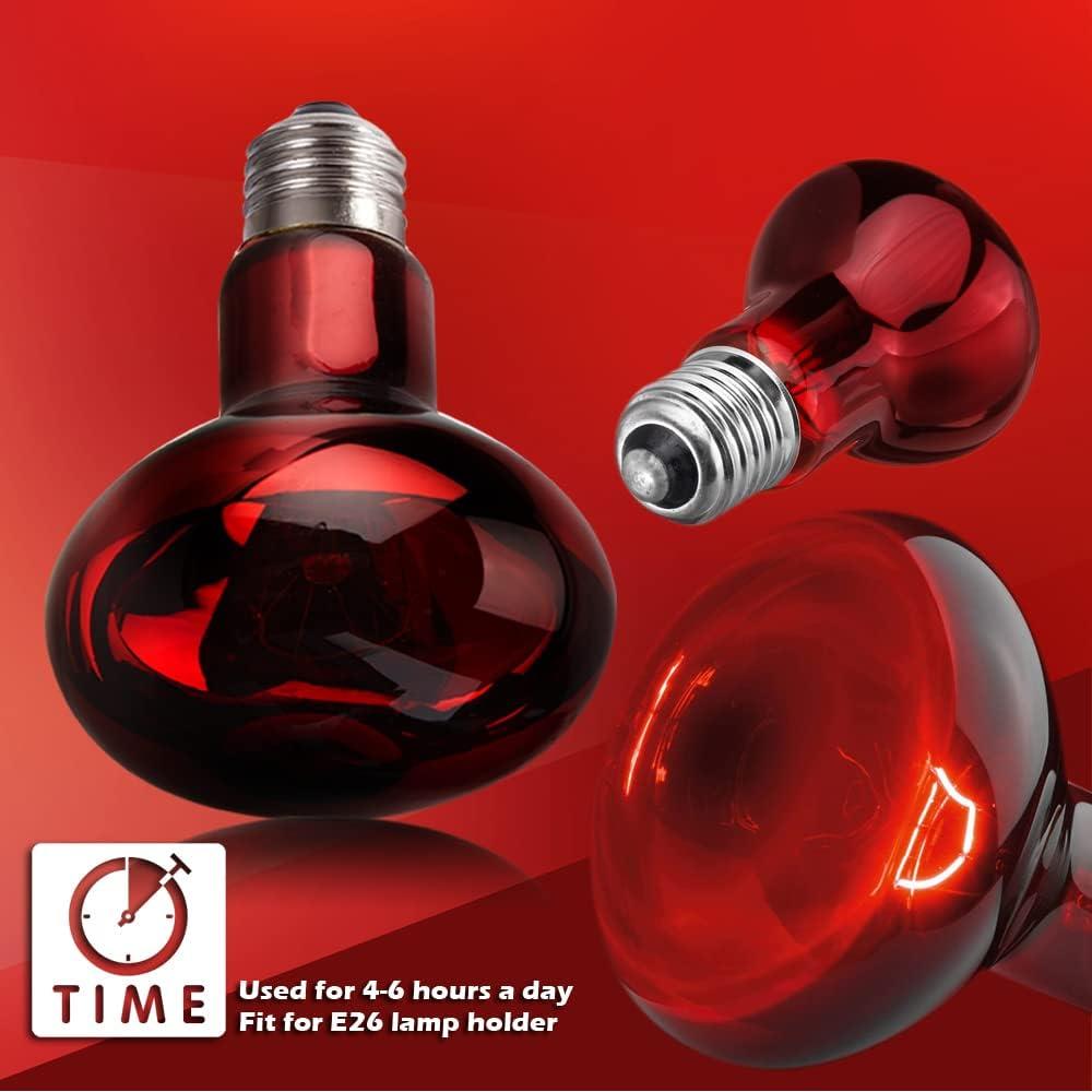 Paquete de 2 bombillas de calor infrarrojo MCLANZOO 50W para reptiles