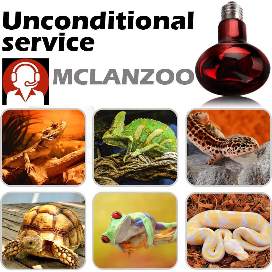 Paquete de 2 bombillas de calor infrarrojo MCLANZOO 50W para reptiles