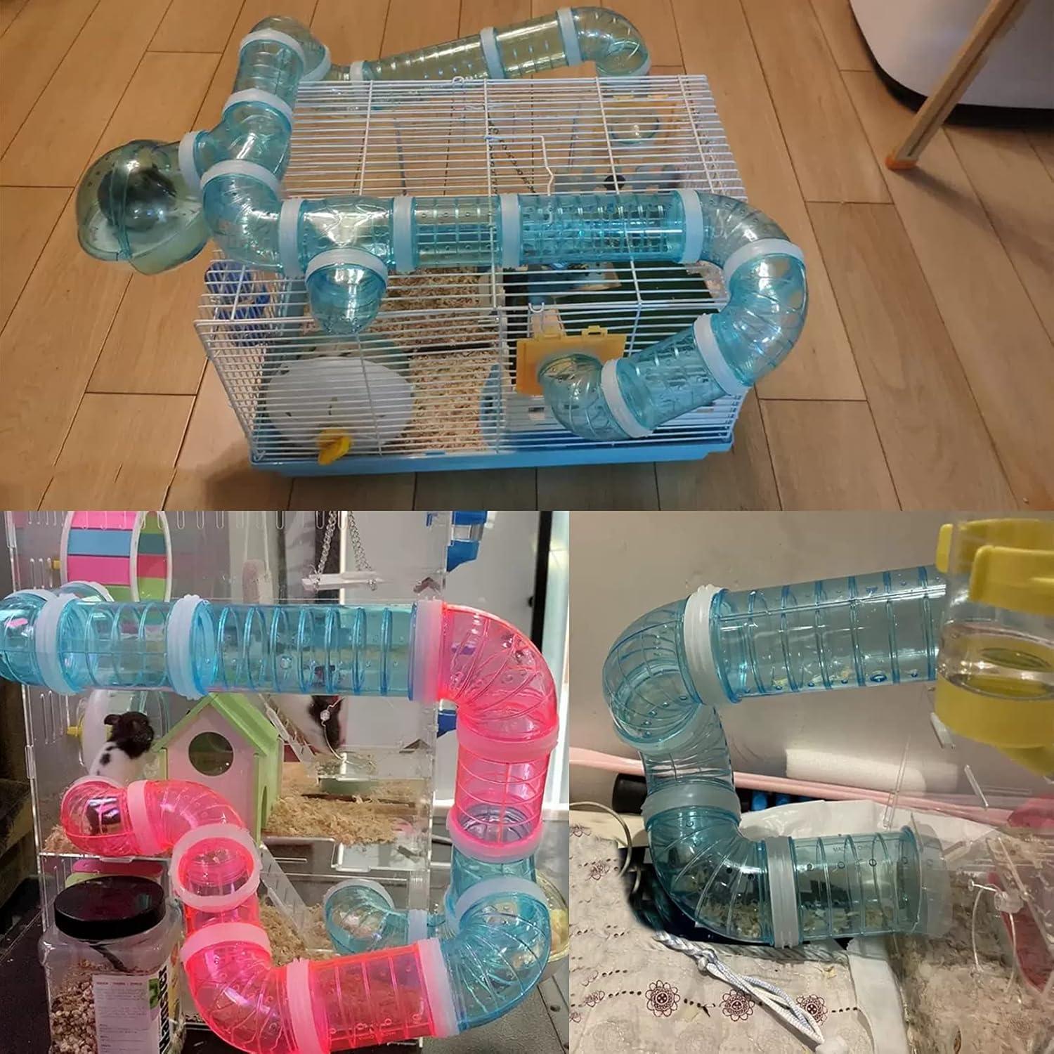 Túnel para hámster enano Tfwadmx 5.3 cm expandible azul