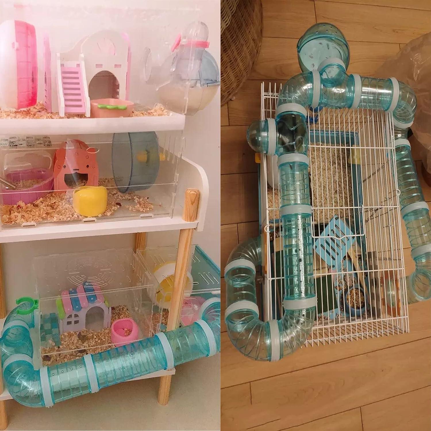 Túnel para hámster enano Tfwadmx 5.3 cm expandible azul