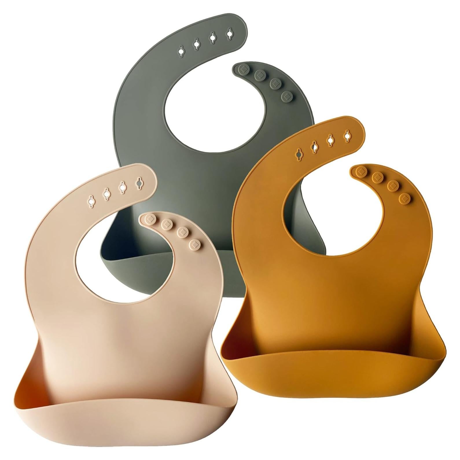 Conjunto de 3 Baberos de Silicona Moonkie Libre de BPA