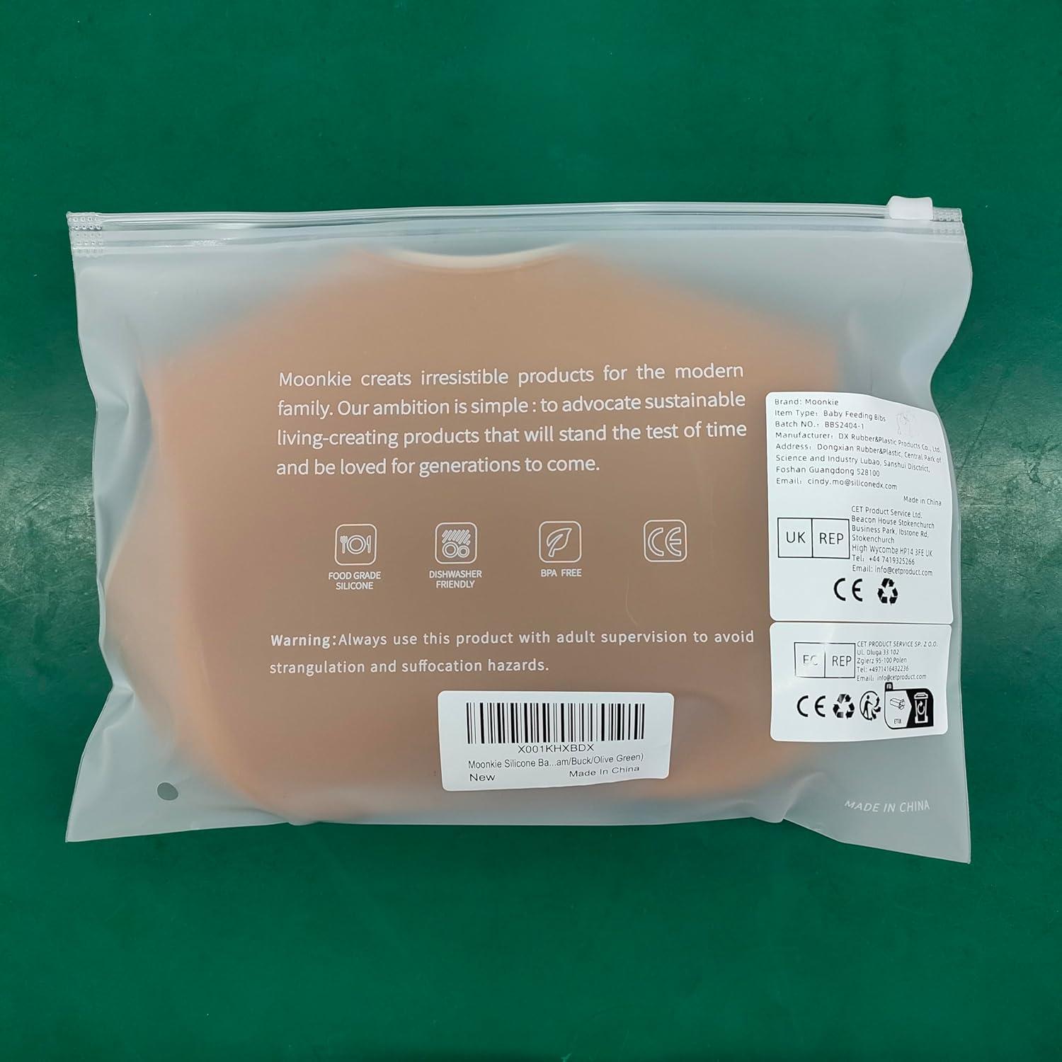 Conjunto de 3 Baberos de Silicona Moonkie Libre de BPA