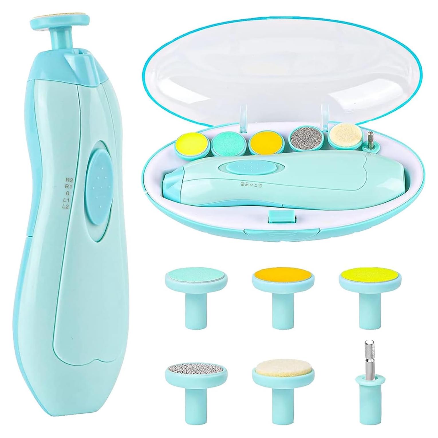 Cortador de Uñas Eléctrico Ankyle Verde con 6 Cabezas y Luz LED