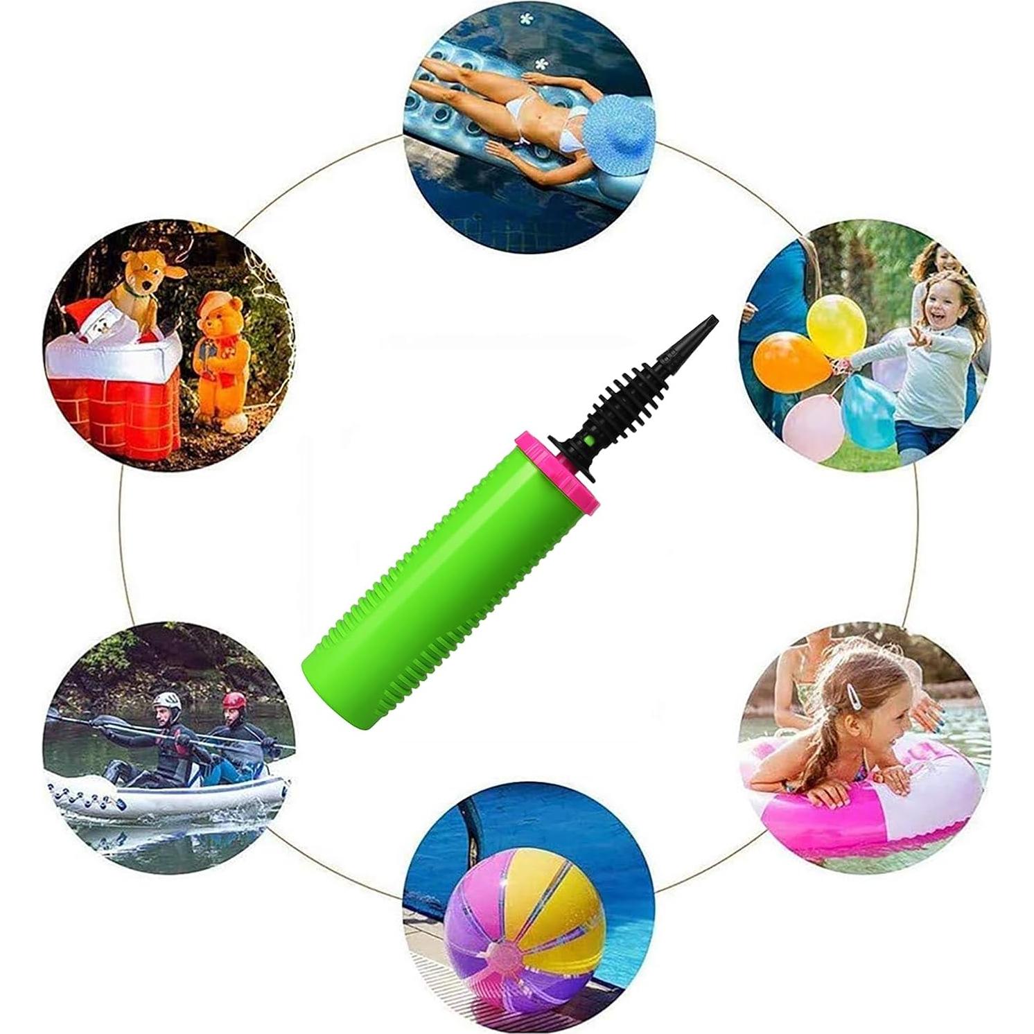 Bomba de globos manual Ouyili verde 2 en 1 con herramienta