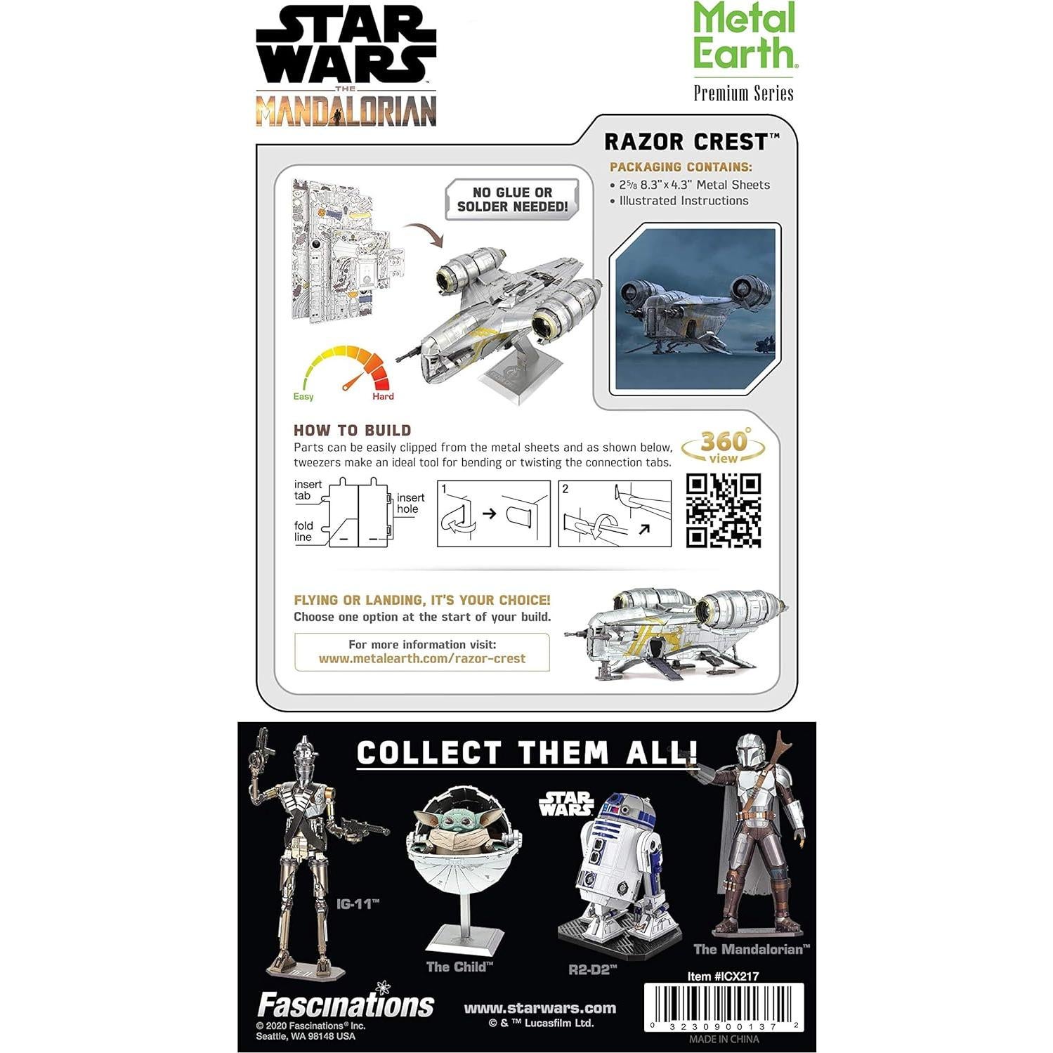 Kit de Modelo 3D Metal Earth Star Wars Razor Crest 14 cm