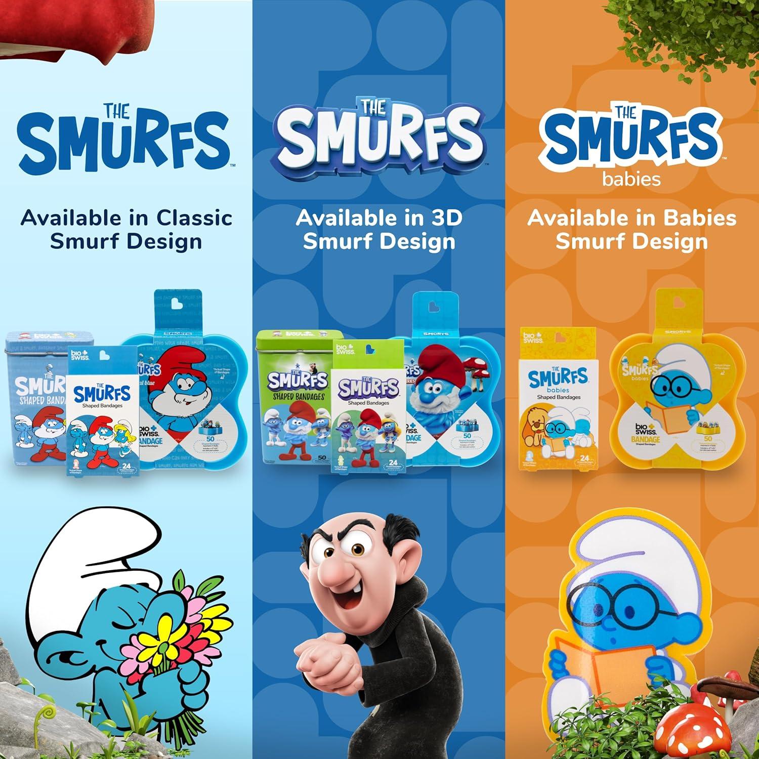 Vendajes Autoadhesivos BioSwiss Pitufos 3D - Caja de 50 Piezas