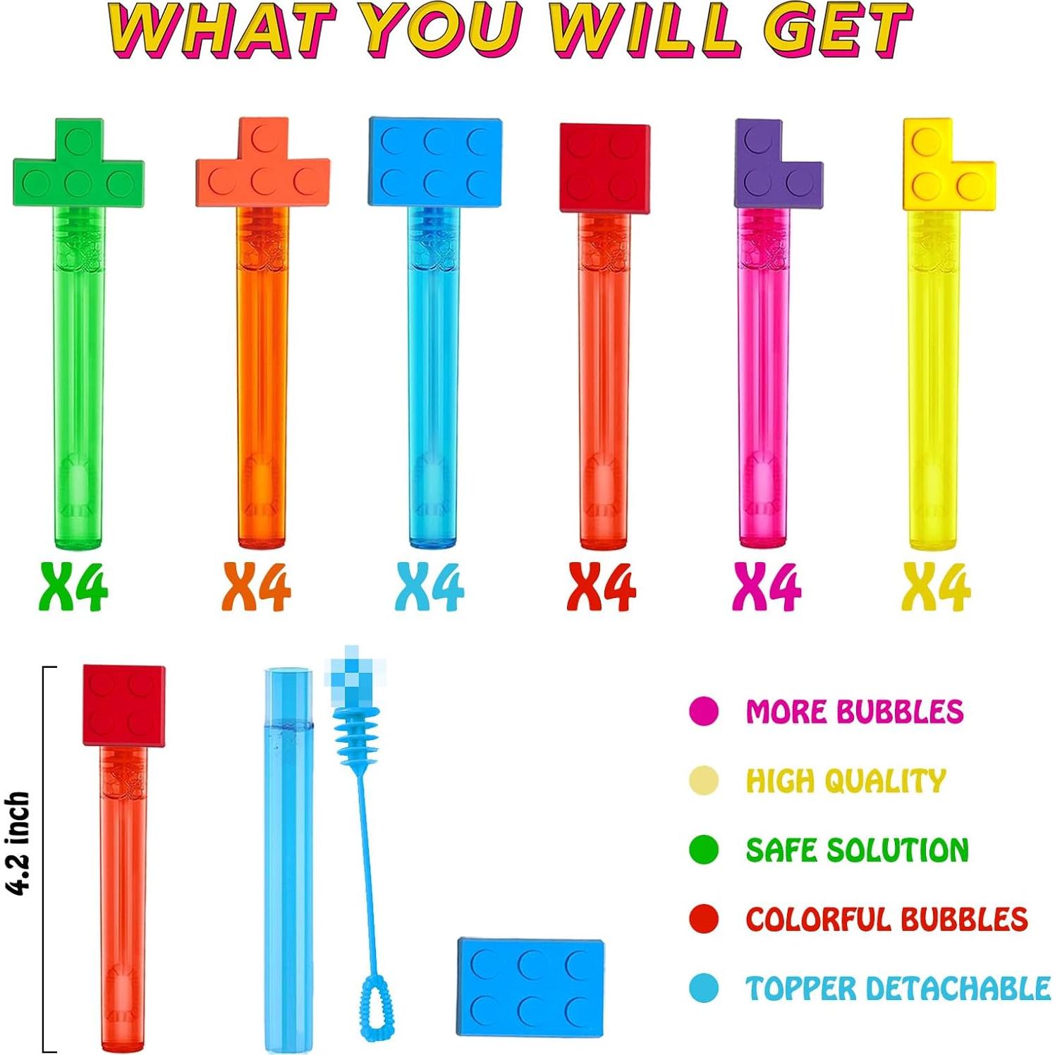 Varitas de Burbujas de Bloques de Construcción uoyoi - 24 Piezas