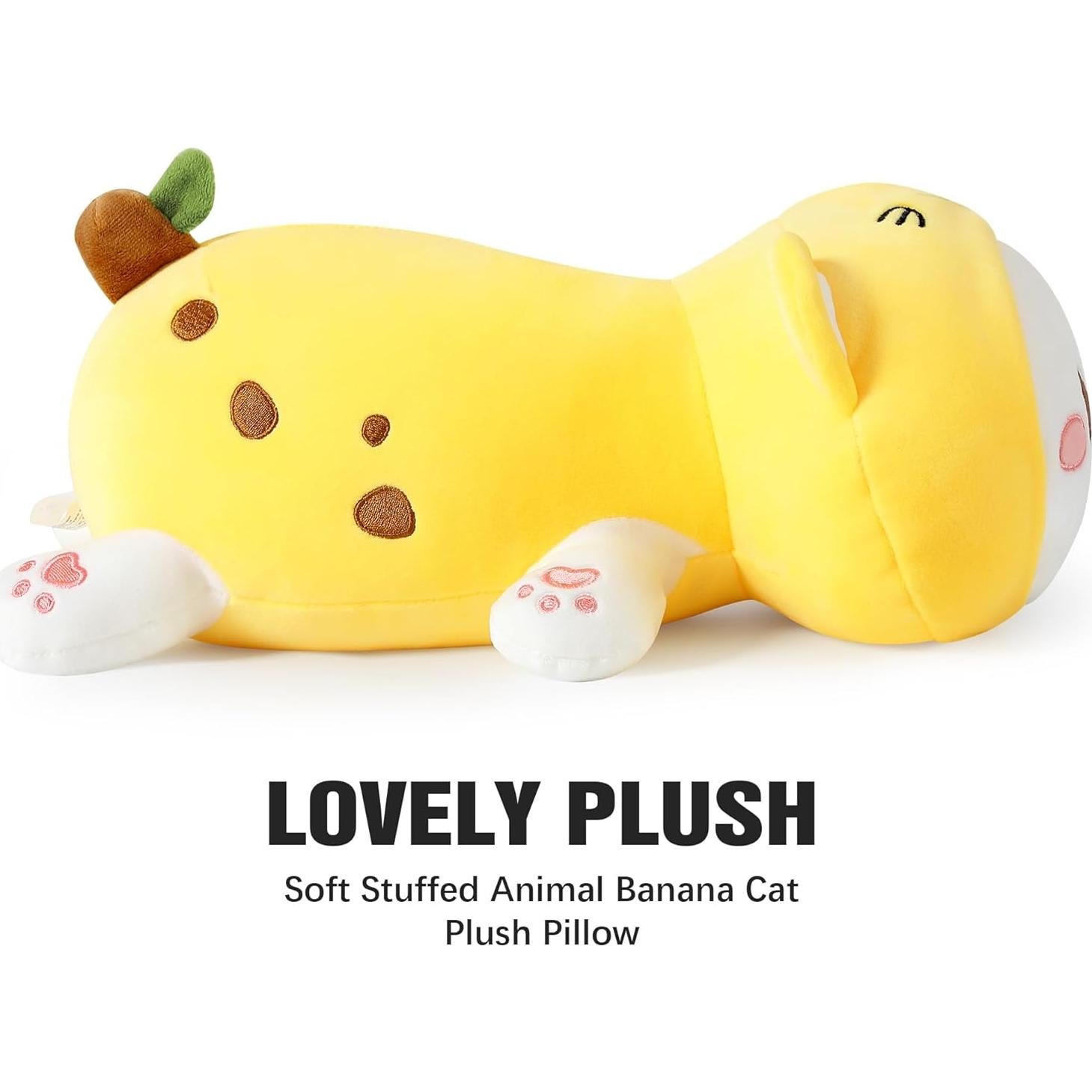 Almohada de Peluche Gato Banana Onsoyours 30x20 cm Suave