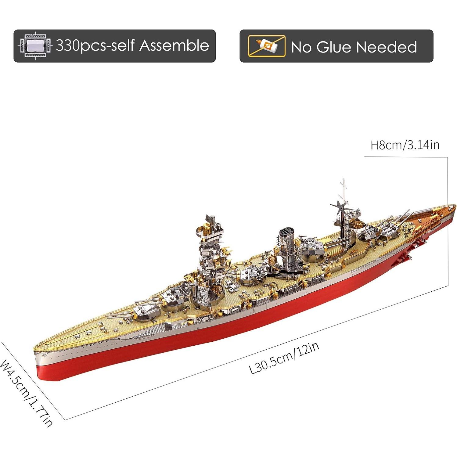 Kit de Modelo 3D de Barco de Guerra Fuso Piececool - 330 Piezas