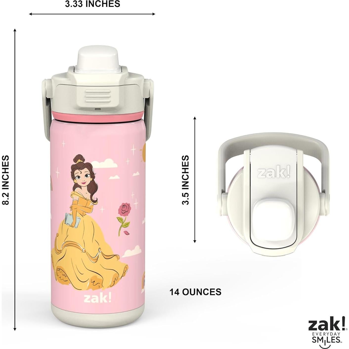 Botella Aislada Zak Designs Princesa Disney 414 ml Acero