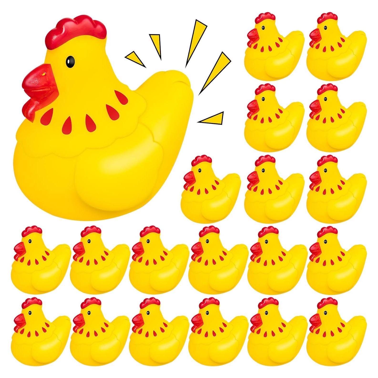 Juguetes de Pollo de Goma WDAHDHP - 20 Piezas Chirriantes