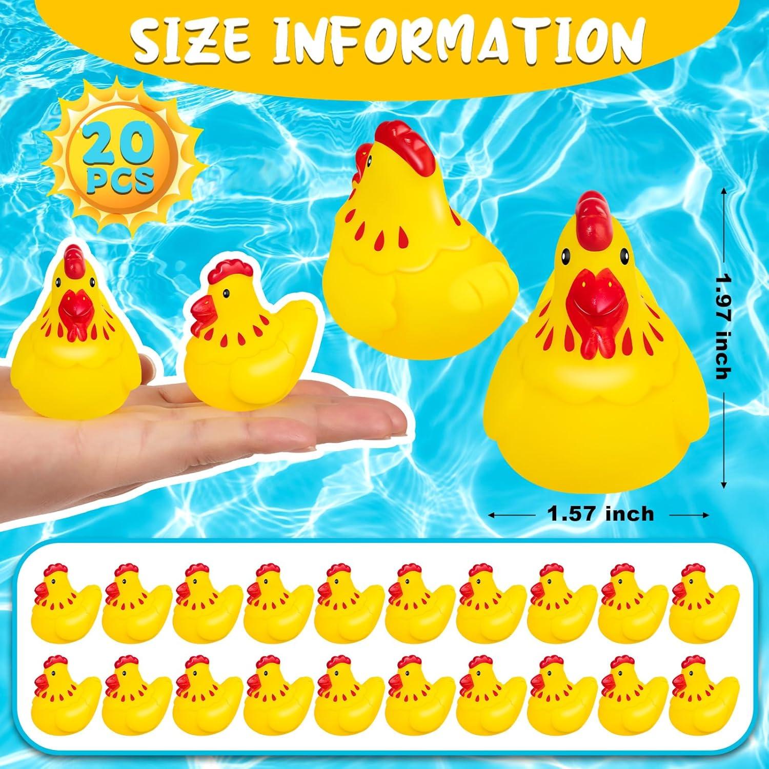 Juguetes de Pollo de Goma WDAHDHP - 20 Piezas Chirriantes