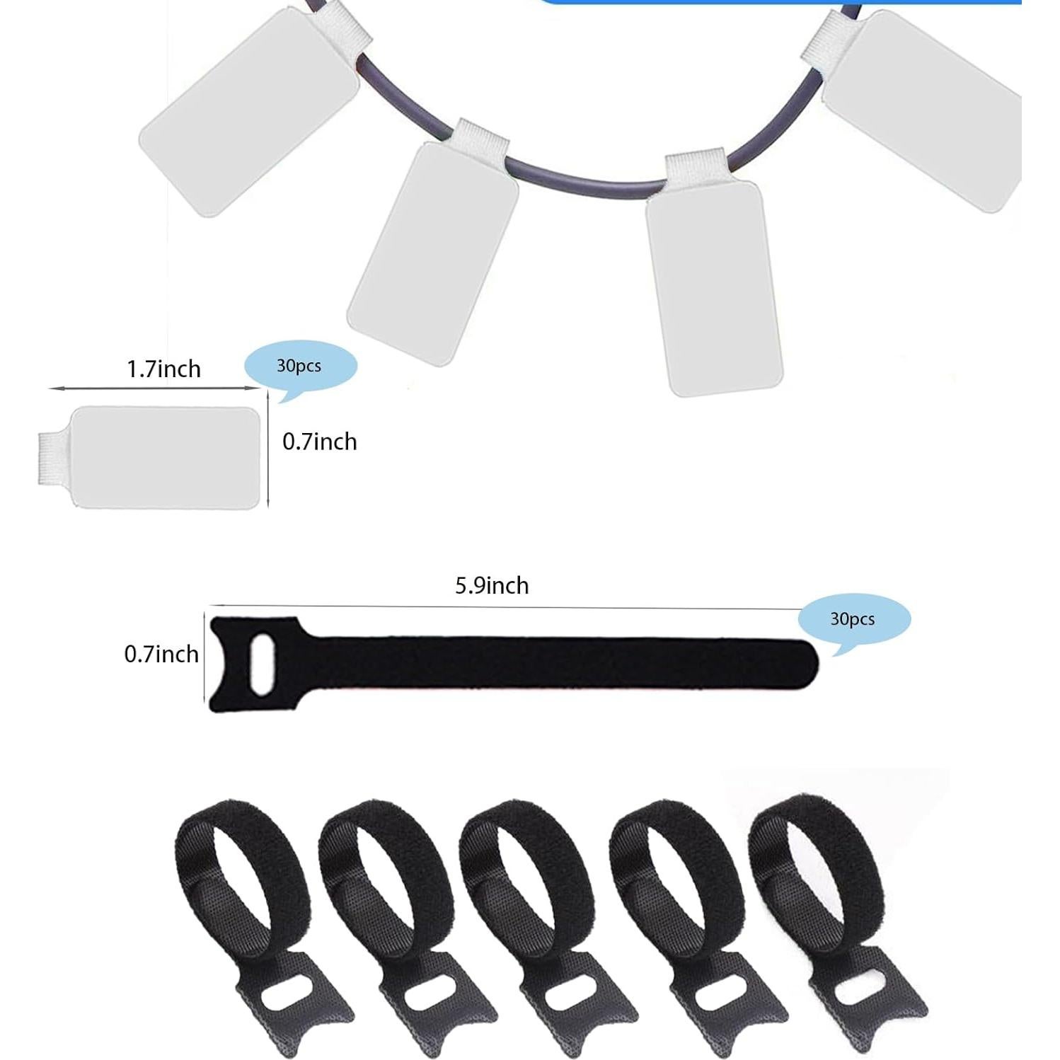 Kit de Organización de Cables TOPNI - 100 Corbatas y Etiquetas