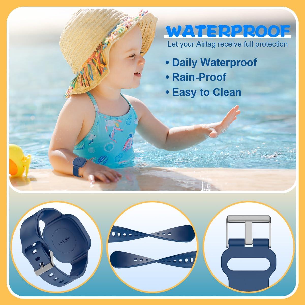 2 Pulseras de Silicona Impermeables para Tile Mate 2024 - Negro y Azul