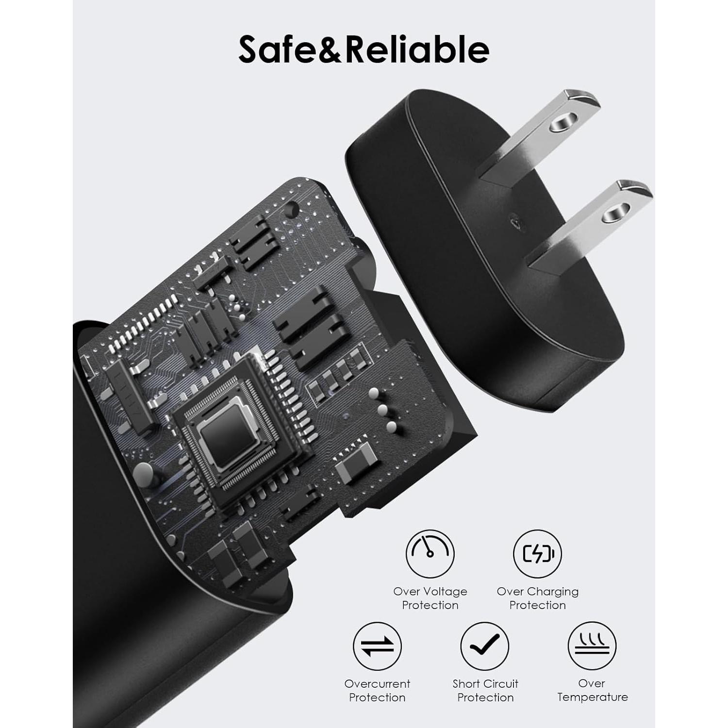 Paquete de 2 Cargadores Rápidos USB-C 25W con Cable 2m