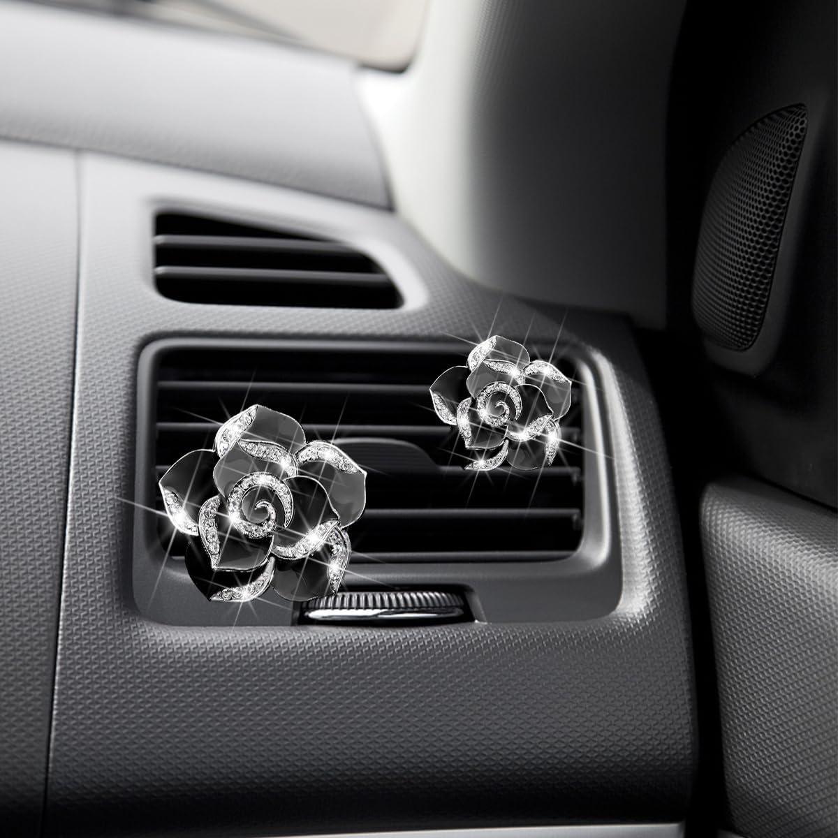 Clips de Ventilación para Auto Osilly 4 Piezas Flor Rhinestone