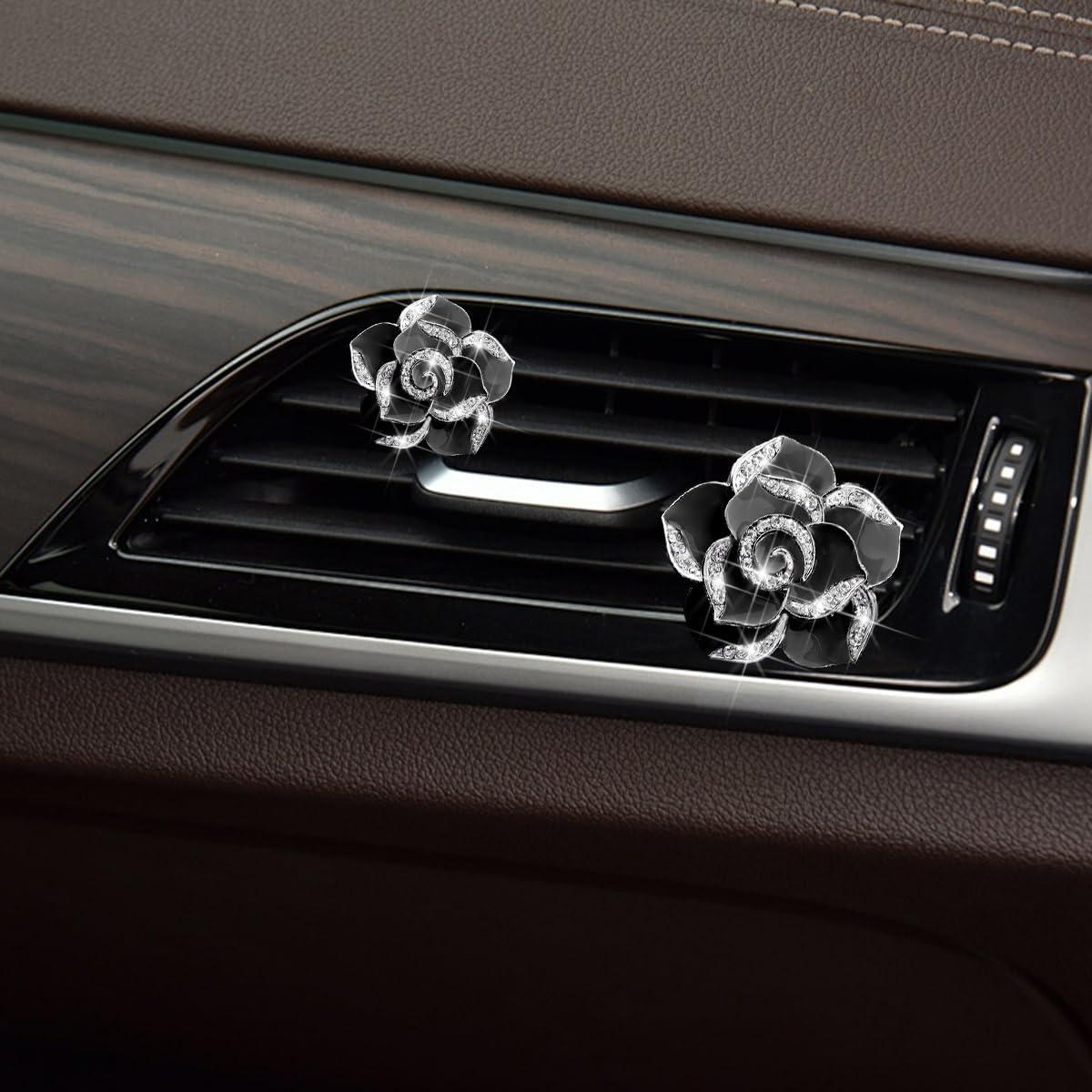 Clips de Ventilación para Auto Osilly 4 Piezas Flor Rhinestone