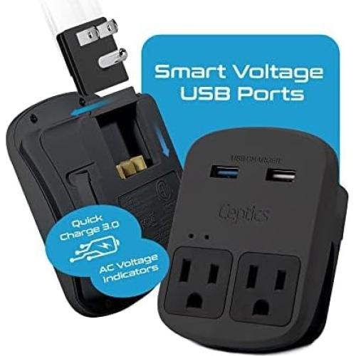 Kit Adaptador de Viaje Ceptics WPS-2BPlus - 2 USB + USB-C