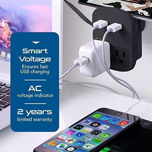 Kit Adaptador de Viaje Ceptics WPS-2BPlus - 2 USB + USB-C