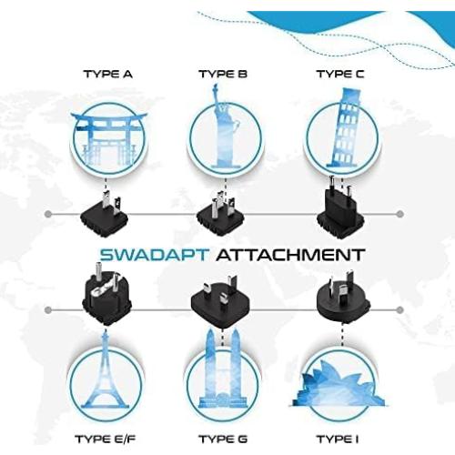 Kit Adaptador de Viaje Ceptics WPS-2BPlus - 2 USB + USB-C