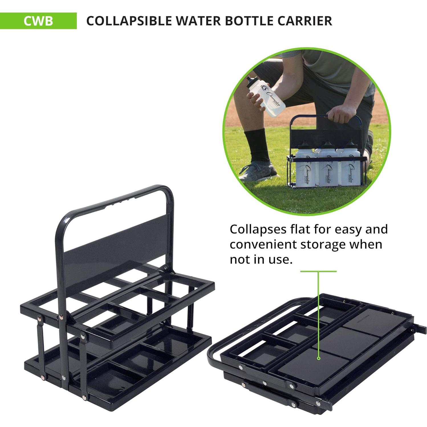 Transportador de Botellas de Agua Plegable Champion Sports Negro