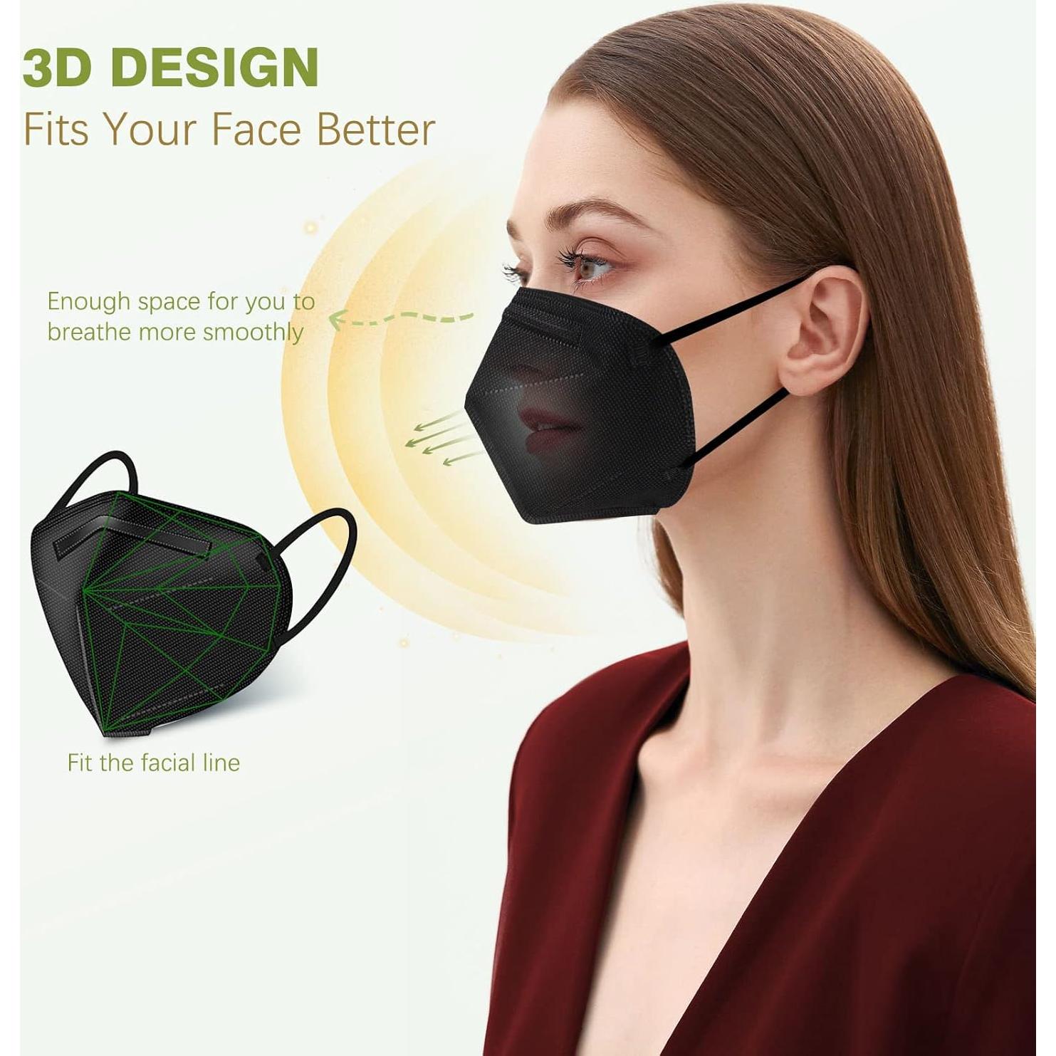 Mascarillas KN95 Wecolor 50 Unidades 5 Capas Transpirables